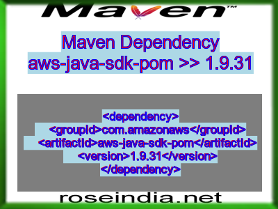Maven dependency of aws-java-sdk-pom version 1.9.31