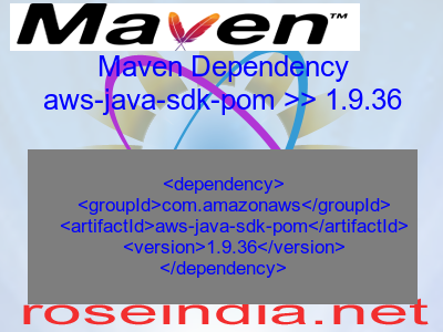 Maven dependency of aws-java-sdk-pom version 1.9.36