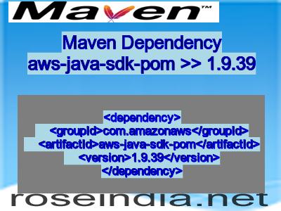 Maven dependency of aws-java-sdk-pom version 1.9.39