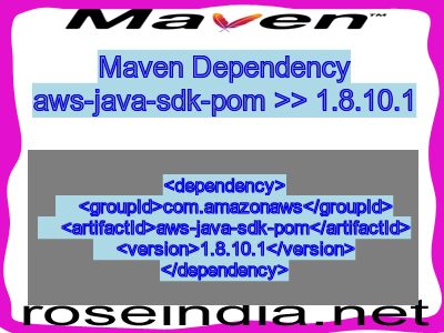 Maven dependency of aws-java-sdk-pom version 1.8.10.1