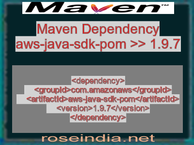 Maven dependency of aws-java-sdk-pom version 1.9.7