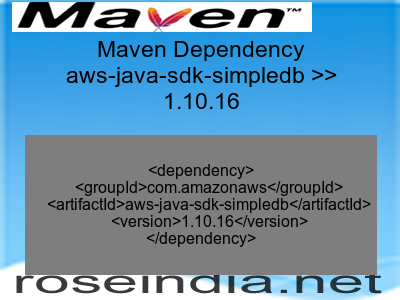 Maven dependency of aws-java-sdk-simpledb version 1.10.16