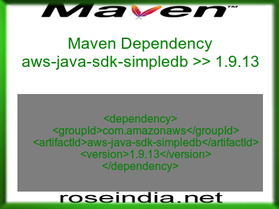 Maven dependency of aws-java-sdk-simpledb version 1.9.13