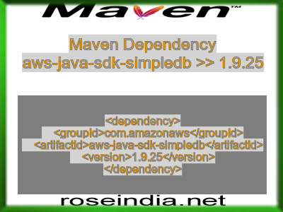 Maven dependency of aws-java-sdk-simpledb version 1.9.25