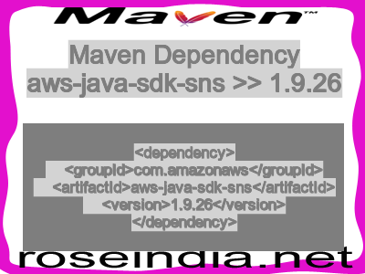Maven dependency of aws-java-sdk-sns version 1.9.26