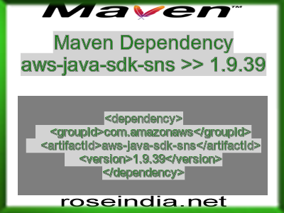 Maven dependency of aws-java-sdk-sns version 1.9.39