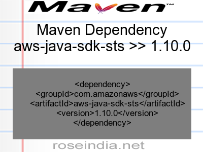 Maven dependency of aws-java-sdk-sts version 1.10.0