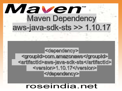 Maven dependency of aws-java-sdk-sts version 1.10.17