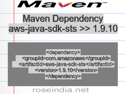 Maven dependency of aws-java-sdk-sts version 1.9.10