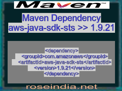 Maven dependency of aws-java-sdk-sts version 1.9.21