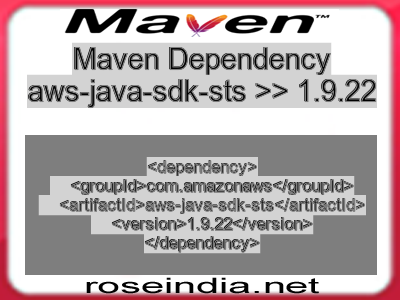 Maven dependency of aws-java-sdk-sts version 1.9.22