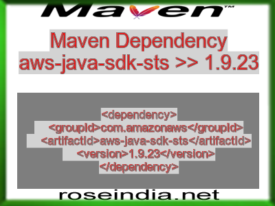 Maven dependency of aws-java-sdk-sts version 1.9.23