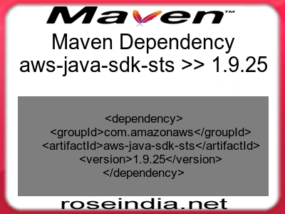 Maven dependency of aws-java-sdk-sts version 1.9.25