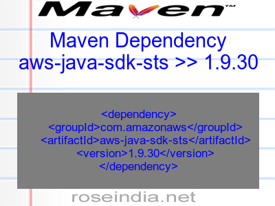 Maven dependency of aws-java-sdk-sts version 1.9.30