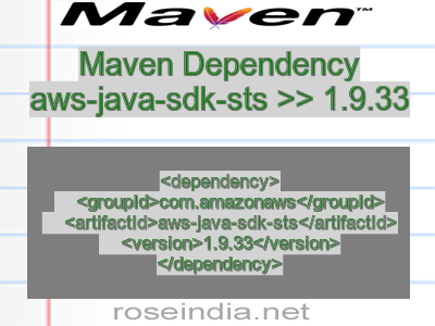 Maven dependency of aws-java-sdk-sts version 1.9.33