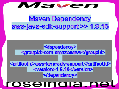 Maven dependency of aws-java-sdk-support version 1.9.16