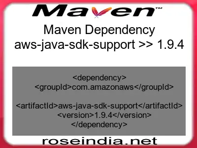 Maven dependency of aws-java-sdk-support version 1.9.4