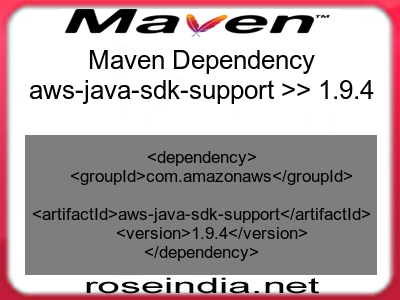 Maven dependency of aws-java-sdk-support version 1.9.4