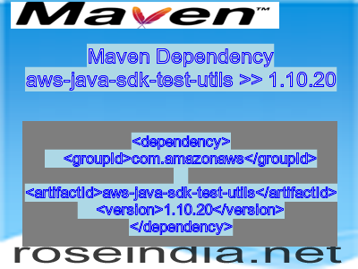 Maven dependency of aws-java-sdk-test-utils version 1.10.20