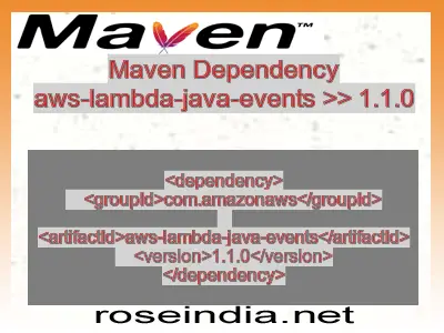 Maven dependency of aws-lambda-java-events version 1.1.0