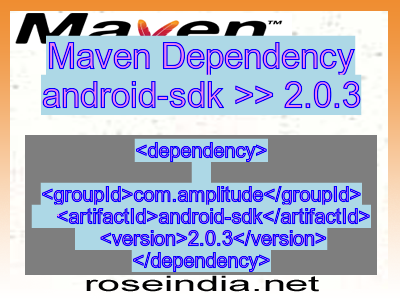 Maven dependency of android-sdk version 2.0.3