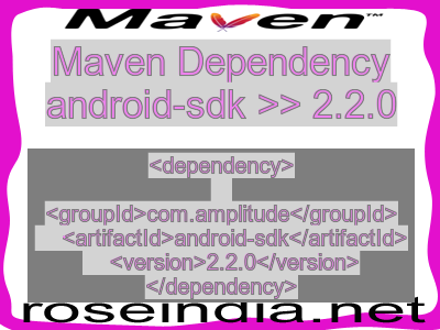 Maven dependency of android-sdk version 2.2.0