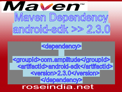 Maven dependency of android-sdk version 2.3.0