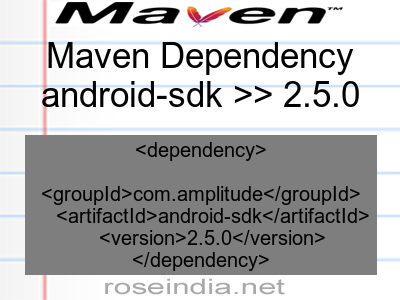 Maven dependency of android-sdk version 2.5.0