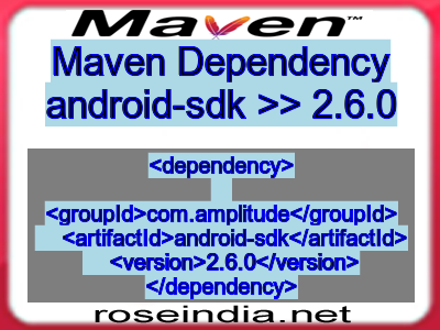 Maven dependency of android-sdk version 2.6.0