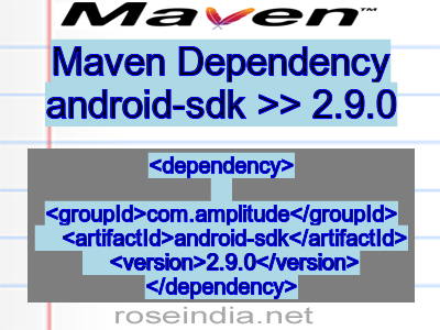 Maven dependency of android-sdk version 2.9.0