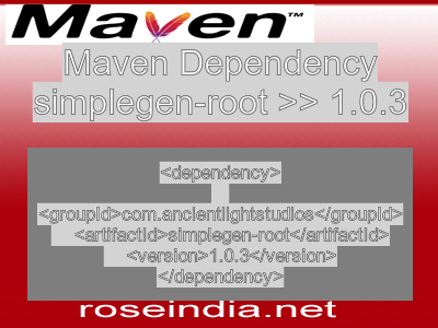 Maven dependency of simplegen-root version 1.0.3
