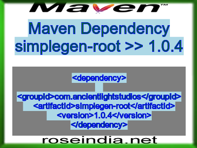 Maven dependency of simplegen-root version 1.0.4