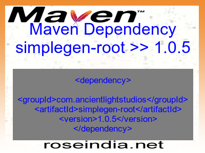 Maven dependency of simplegen-root version 1.0.5