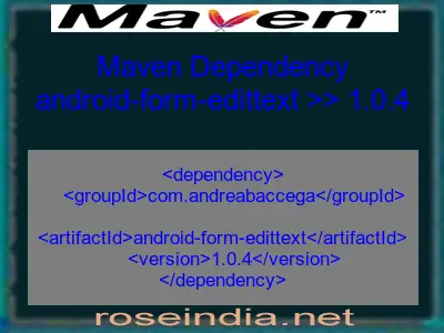 Maven dependency of android-form-edittext version 1.0.4