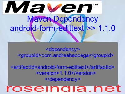 Maven dependency of android-form-edittext version 1.1.0