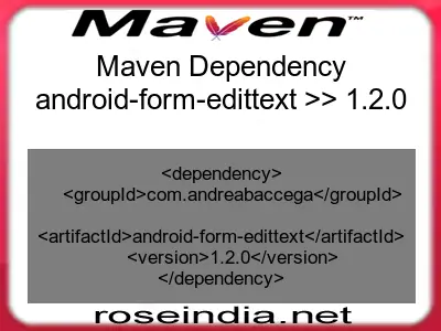 Maven dependency of android-form-edittext version 1.2.0
