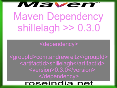 Maven dependency of shillelagh version 0.3.0