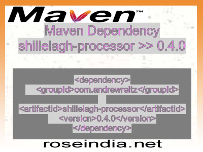 Maven dependency of shillelagh-processor version 0.4.0