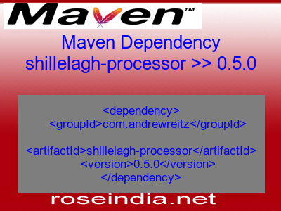 Maven dependency of shillelagh-processor version 0.5.0