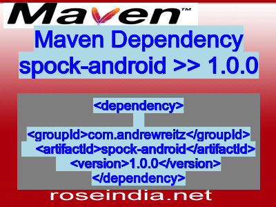 Maven dependency of spock-android version 1.0.0