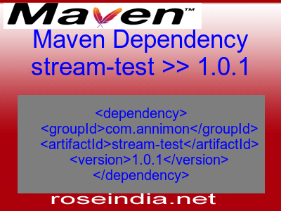Maven dependency of stream-test version 1.0.1