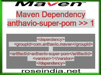 Maven dependency of anthavio-super-pom version 1
