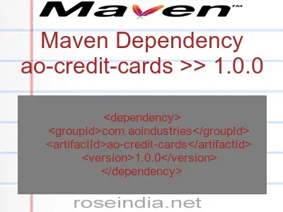 Maven dependency of ao-credit-cards version 1.0.0