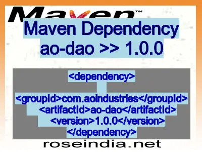 Maven dependency of ao-dao version 1.0.0