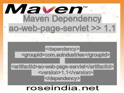 Maven dependency of ao-web-page-servlet version 1.1