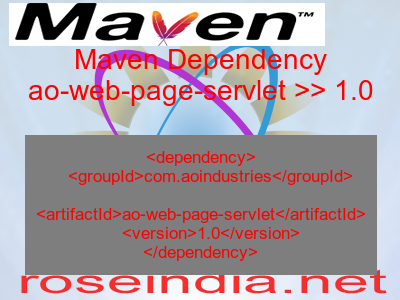 Maven dependency of ao-web-page-servlet version 1.0