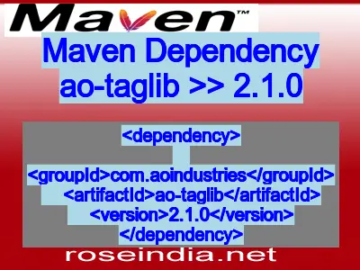 Maven dependency of ao-taglib version 2.1.0