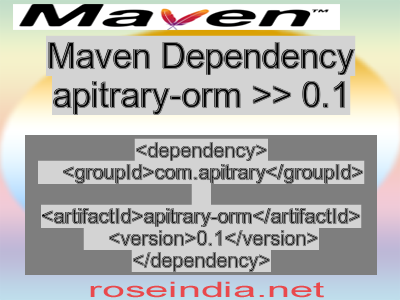 Maven dependency of apitrary-orm version 0.1