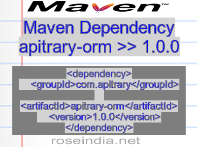Maven dependency of apitrary-orm version 1.0.0