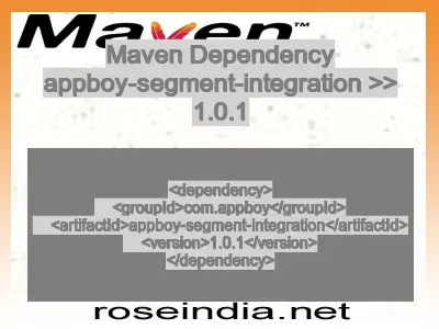 Maven dependency of appboy-segment-integration version 1.0.1